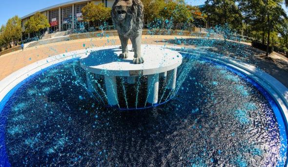 Lion Fountain at Homecoming